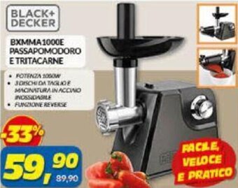 Risparmio Casa Black+Decker BXMMA1000E Passapomodoro e Tritacarne offerta