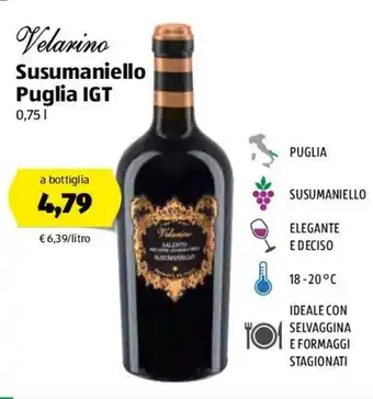 ALDI Velarino Susumaniello Puglia IGT 0,75l offerta