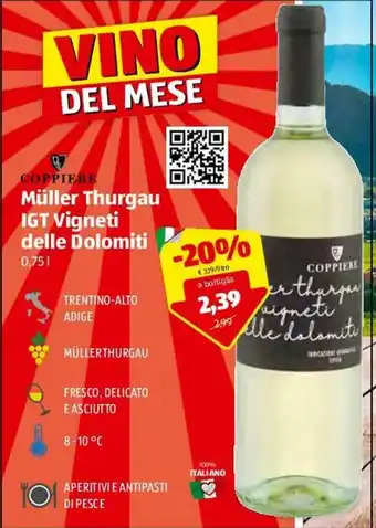 Coppiere Müller Thurgau IGT Vigneti delle Dolomiti 0,75l