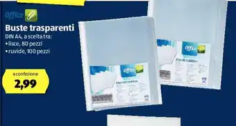 ALDI Office Buste trasparenti 100 pezzi offerta