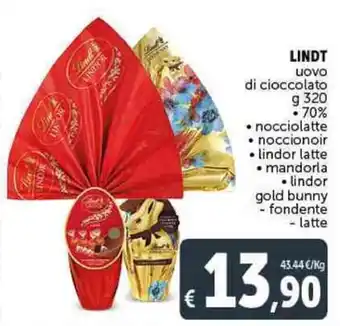 Deco Supermercati Lindt Uovo di Cioccolato g 320 offerta