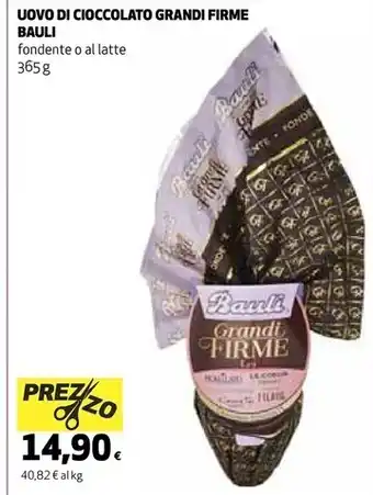 Coop Bauli uovo di cioccolato grandi firme offerta