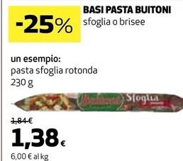 Coop Buitoni basi pasta offerta