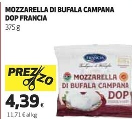 Coop Francia mozzarella di bufala campana dop offerta