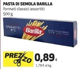 Coop Barilla pasta di semola offerta