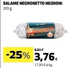 Coop Negroni salame negronetto offerta