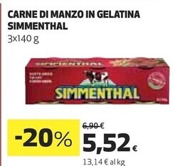 Coop Simmenthal carne di manzo in gelatina offerta