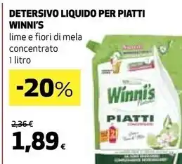 Coop Winni's detersivo liquido per piatti offerta