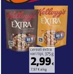 Coop Kelloggs cereali extra offerta