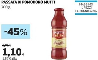 Coop Mutti passata di pomodoro offerta