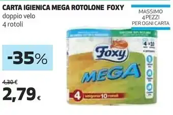 Coop Foxy carta igienica mega rotolone offerta