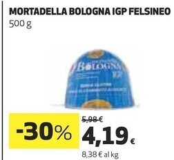 Coop Felsineo mortadella bologna igp offerta