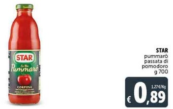Deco Supermercati Star Pummarò Passata di Pomodoro g 700 offerta