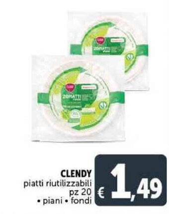 Deco Supermercati Clendy Piatti Riutilizzabili pz 20 offerta
