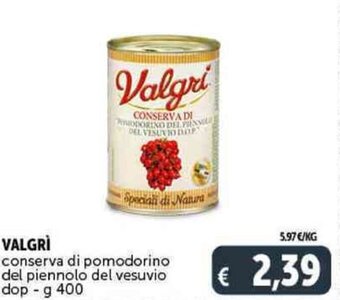 Deco Supermercati Valgrì Conserva di Pomodorino Del Piennolo Del Vesuvio DOP - g 400 offerta