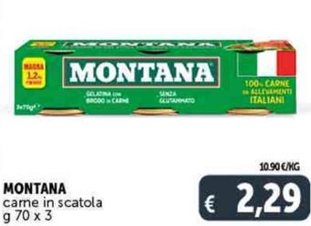 Deco Supermercati Montana Carne In Scatola g 70 x 3 offerta