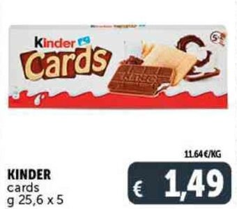 Deco Supermercati Kinder Cards g 25,6 x 5 offerta