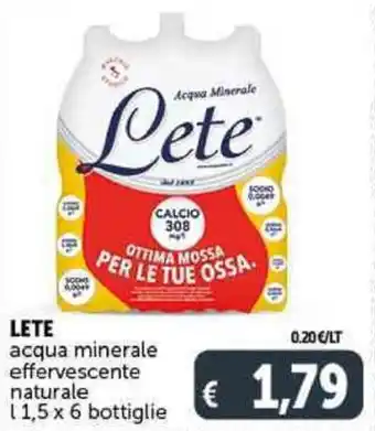 Lete Acqua minerale effervescente naturale lt 1,5 x 6 bottiglie