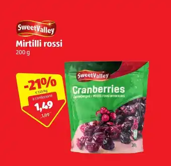 ALDI SweetValley Mirtilli rossi 200g offerta