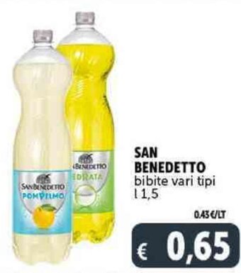 Deco Supermercati San Benedetto Bibite Vari Tipi l 1,5 offerta