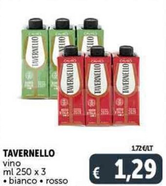 Deco Supermercati Tavernello Vino ml 250 x 3 offerta