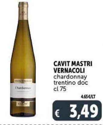 Deco Supermercati Cavit Mastri Vernacoli Chardonnay Trentino DOC cl 75 offerta