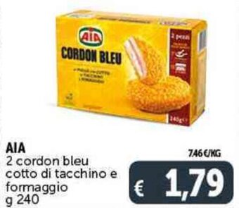 Deco Supermercati AIA 2 Cordon Bleu Cotto di Tacchino E Formaggio g 240 offerta