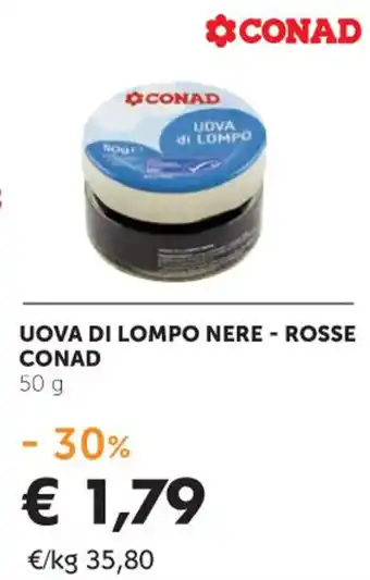 Conad Conad Uova di Lompo Nere - Rosse 50 g offerta