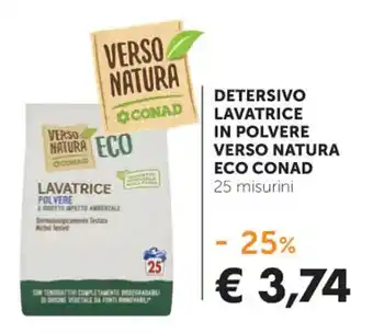 Conad Conad Eco Verso Natura Detersivo Lavatrice In Polvere 25 Misurini offerta