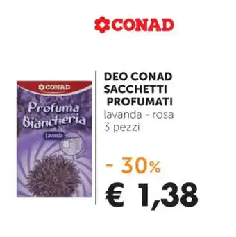 Conad Conad Deo Sacchetti Profumati 3 pezzi offerta