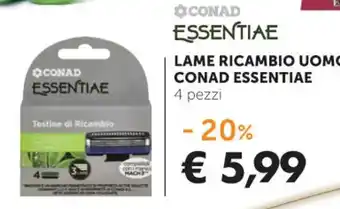 Conad Conad Essentiae Lame Ricambio Uomo 4 pezzi offerta