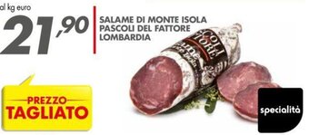Salame di monte isola pascoli del fattore lombardia