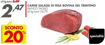 Italmark Carne Salada di fesa bovina del trentino offerta