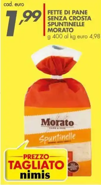 Italmark Morato Fette di pane senza crosta spuntinelle 400 g offerta