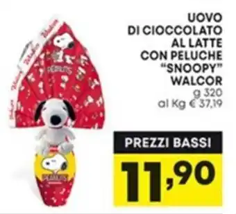 Walcor "Snoopy" Uovo di cioccolato al latte con peluche 320 g