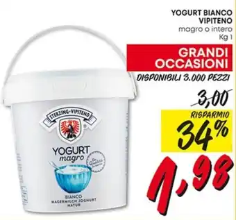 Panorama Vipiteno Yogurt Bianco 1 kg offerta