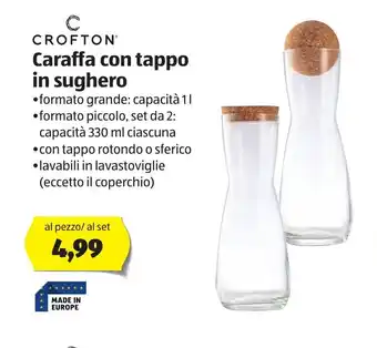 ALDI Crofton Caraffa con tappo in sughero offerta