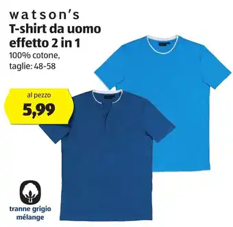 ALDI Watson's T-shirt da uomo effetto 2 in 1 offerta