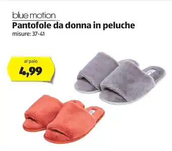 ALDI Blue Motion Pantofole da donna in peluche offerta