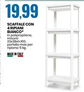Eurospin Scaffale con 4 ripiani bianco offerta