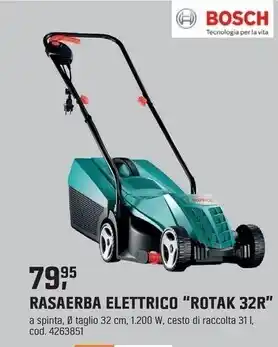 OBI Bosch rasaerba elettrico “rotak 32r” offerta