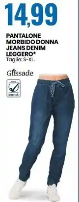 Eurospin Glissade pantalone morbido donna jeans denim leggero offerta