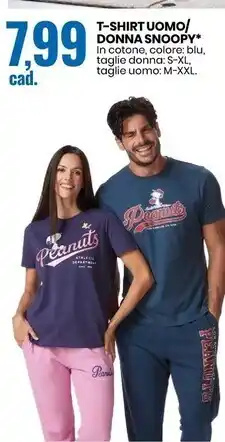 Eurospin T-shirt uomo/donna snoopy offerta