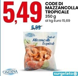 Eurospin Ondina code di mazzancolla tropicale offerta