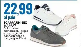 Eurospin Kappa scarpa unisex offerta