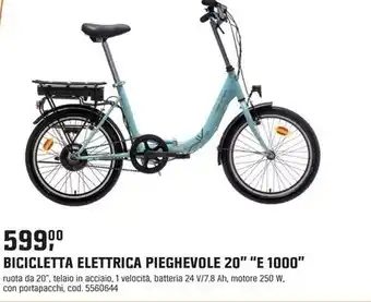 OBI Bicicletta elettrica pieghevole 20” “e 1000” offerta