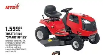 Mtd - trattorino “smart rf 125”