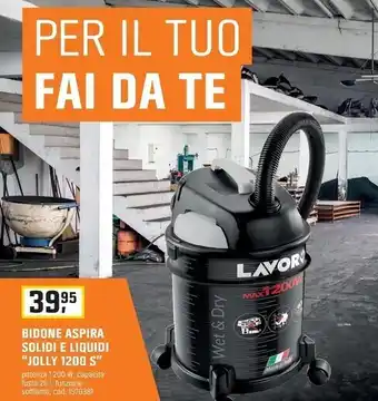 OBI Lavor bidone aspira solidi e liquidi “ jolly 1200 s” offerta