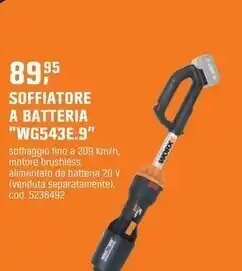 Worx - soffiatore a batteria ”wg543e.9”