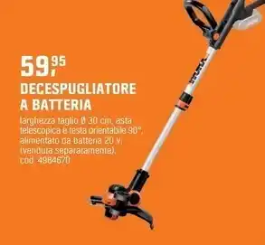 OBI Worx - decespugliatore a batteria offerta